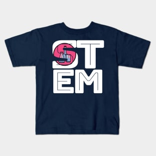 STEM Science Technology Engineering Math Typography Kids T-Shirt